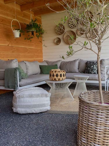 Beach pebbles zwart 5 - 8mm (populair) aangelegde tuin