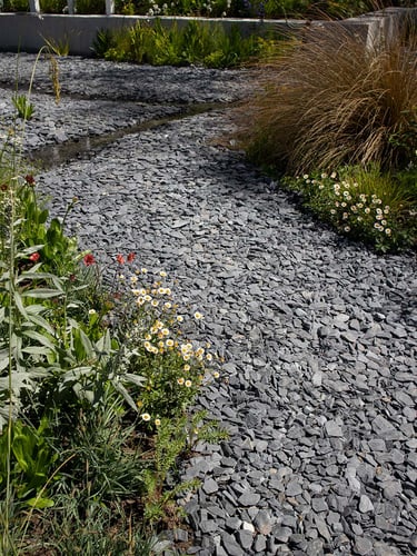 Canadian Slate zwart aangelegd pad