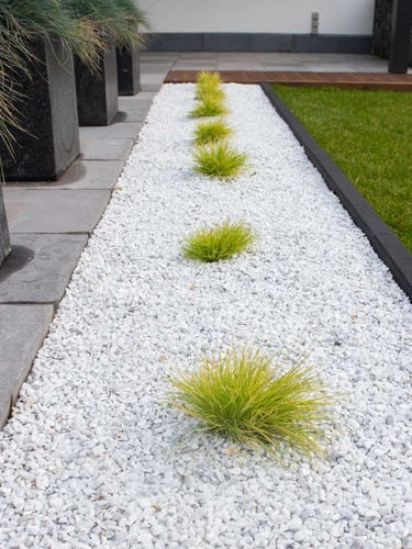 Crystal White split aangelegde tuin