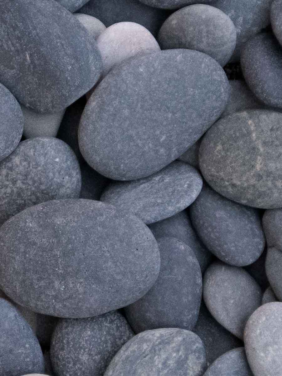 Beach pebbles zwart large 30 - 60mm (3 - 6cm)