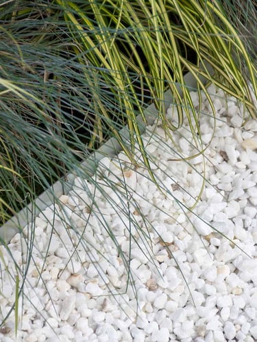 Crystal White split 9 -12mm aangelegd