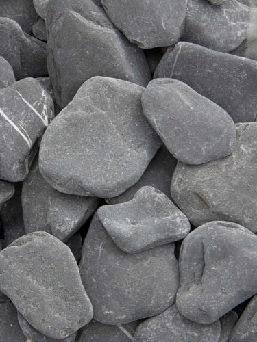 Flat pebbles zwart 30 - 60mm (3 - 6cm)