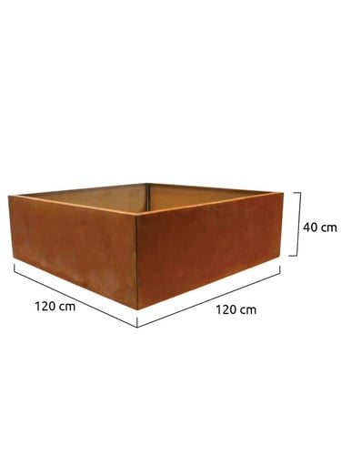 Multi-Edge FLORA Plantenbak Corten staal 120x120x40cm