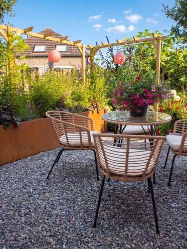 Multi-Edge FLORA High Plantenbak Corten staal 120x60x60cm aangelegd